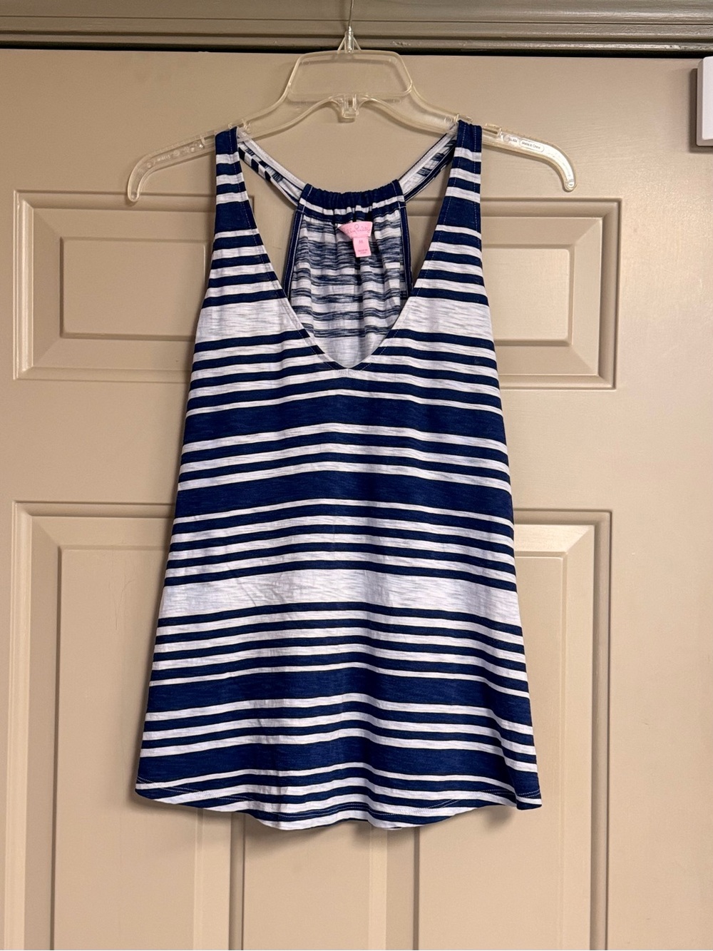 Lilli Pulitzer Women’s size medium Navy & White Striped Racerback Tank Top